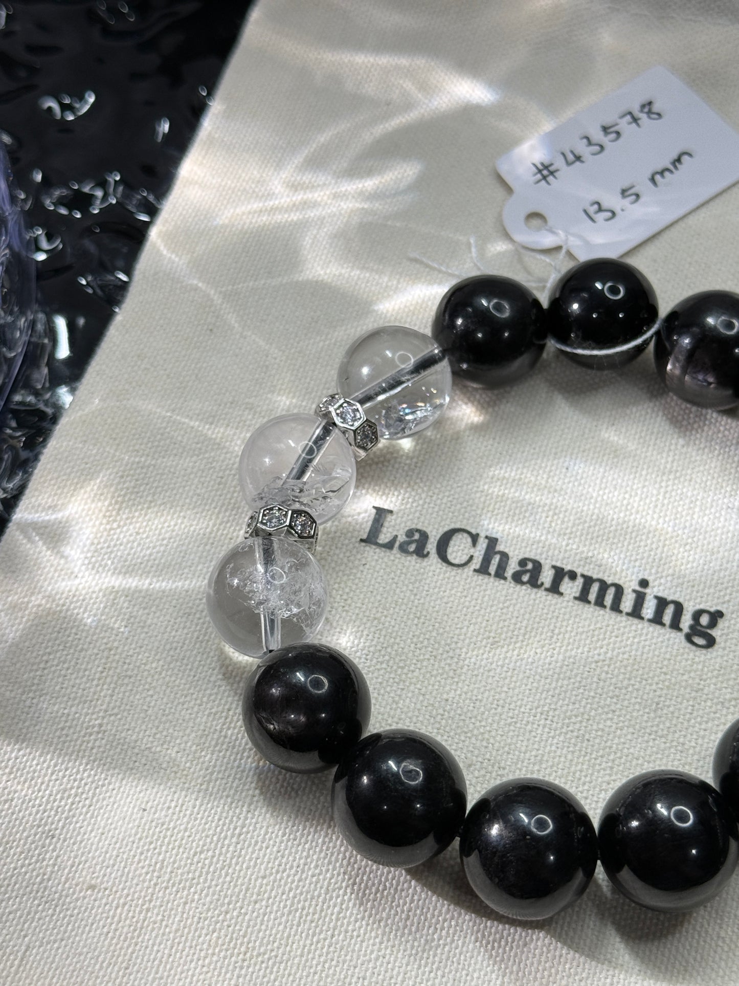 Clear Quartz,Tigerite,Silver Obsidian 13.5mm