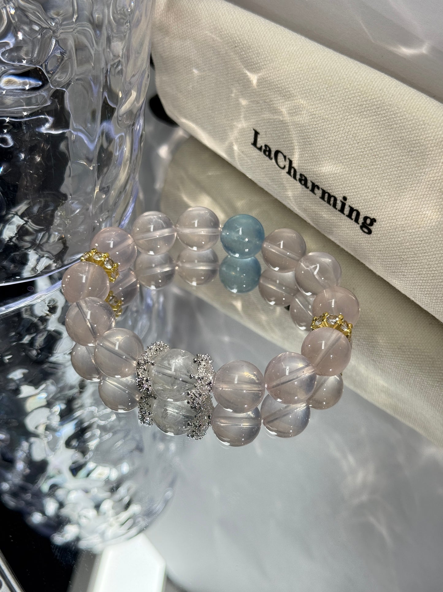 Clear Quartz,Aquamarine 12mm