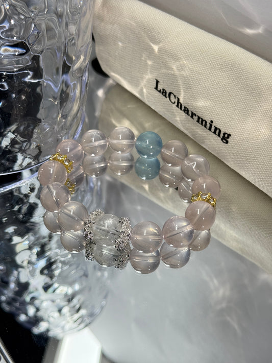 Clear Quartz,Aquamarine 12mm